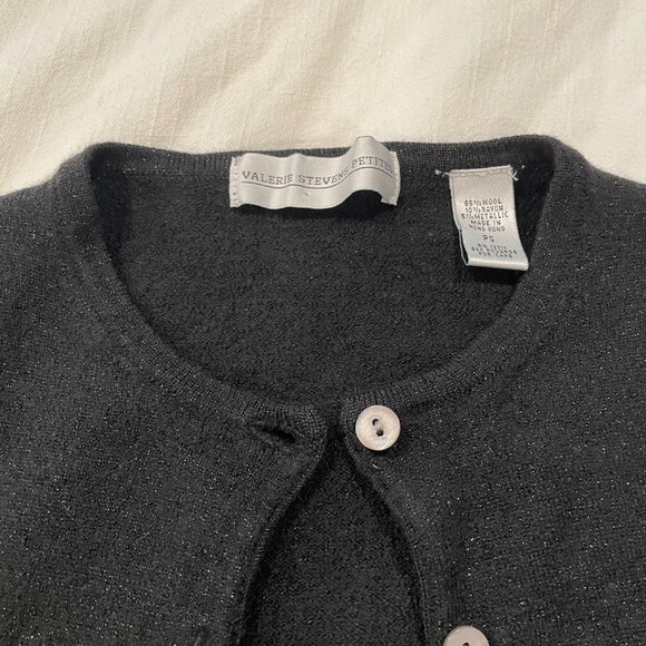 Valerie Stevens Petites Metallic Wool Cardigan - Picture 3 of 9